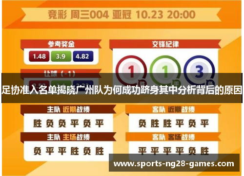 足协准入名单揭晓广州队为何成功跻身其中分析背后的原因